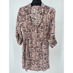 Loft X Small Ladies Floral 3/4 Sleeve Shirt Dress